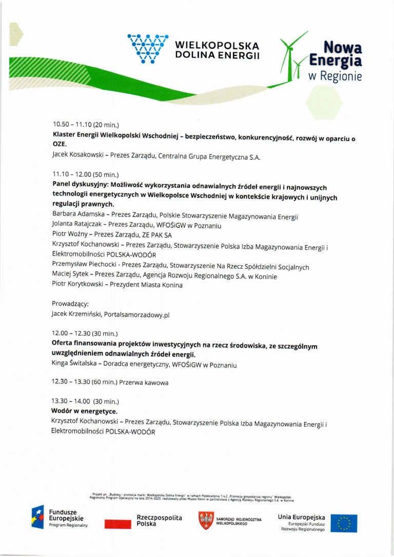 Agenda Targów OZE 2