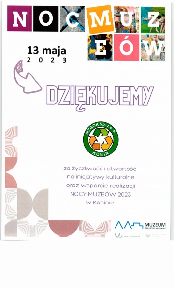 podziękowania dla Spółki